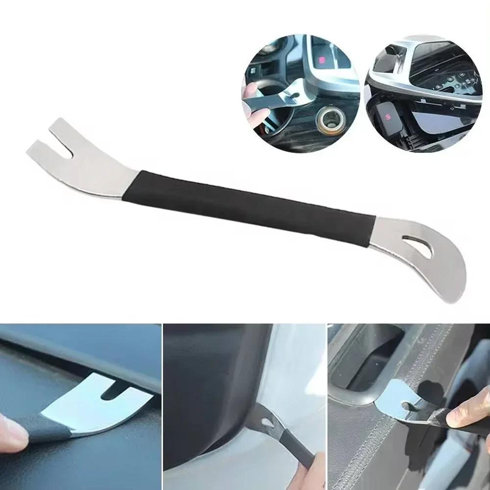 6Pcs Portable Auto Door Clip Trim Removal Tools Kits Car Dashboard Audio Radio Panel Repair Metal Removal Pry Disassembly Tool
