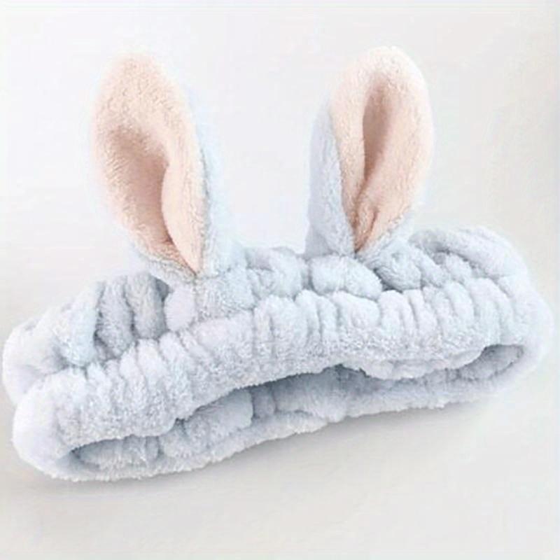Solid Color Stereo Rabbit Ear Hair Band Hair Accessories Non-slip Face Wash Head Hoop Wash Hair Hoop Head Cover