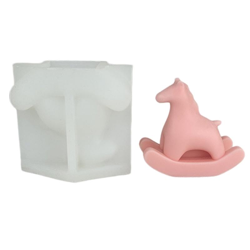 Horse Statue Silicone Candle Molds Food Safe Silicone Temperature Resistant for Resin Casting Candle Chocolate Baking