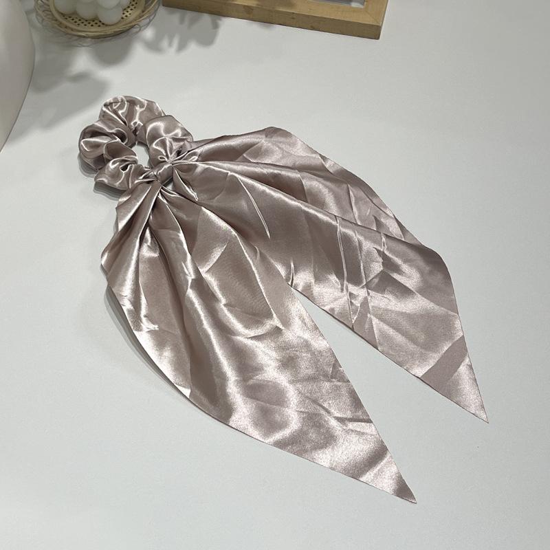 

New streamer large intestine ring solid color high-end headband women s European and American ponytail hair band rubber band hair rope headgear хакі