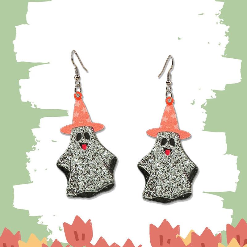 New Acrylic Glitter Color Ghost Pumpkin Eyes Halloween Series Sex Earrings Earrings Women