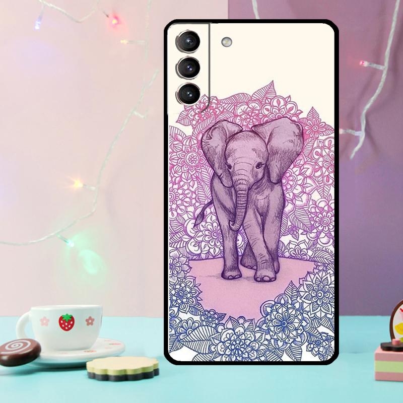Cute Elephant Cartoon Phone Case For Samsung Galaxy S24 Ultra S20 S21 S22 S23 S25 Ultra S9 S10 Plus S24 FE Cover