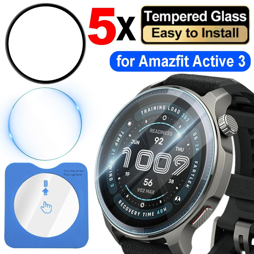 1-5Pcs HD Tempered Glass/Composite Film for Amazfit Active3 Premium Easy Installation Watch Screen Protector for Amazfit Active3
