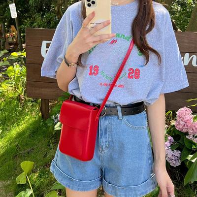 Vielseitige Leder Damen Umhängetasche Einfache Unifarbene Handytasche Schultertaschen Mädchen Klappe Kleine Quadratische Taschen Damen Handtaschen