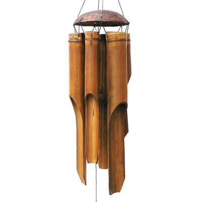 Bamboo Wind Chimes Big Bell Tube Coconut Wood Handmade Indoor and Outdoor Wall Hanging Wind Chime Decorations Gift