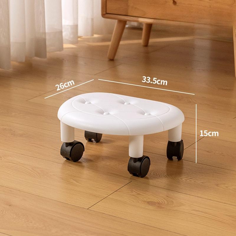 

Household Universal Wheel Stool, Round Pulley Low Stool with Wheels, Multi-Functional Seat for Kids & Daily Use білий