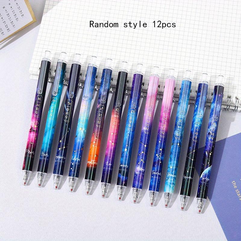 

Снова в школу сезон 12 шт. 0,5 мм креативная простая двенадцать знаков зодиака нажимная кисточка вопросы и офисная подарочная ручка ручка-подпись экзаменационные канцелярские товары Random style 12pcs