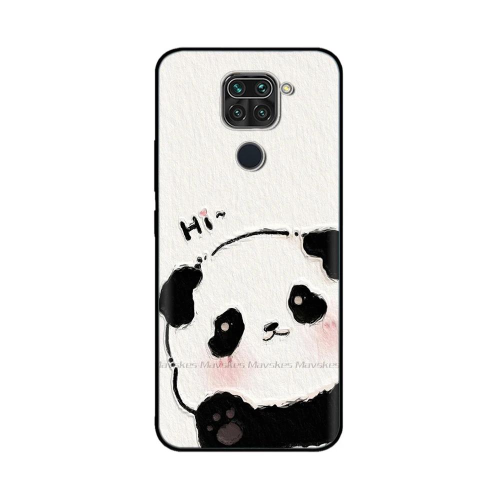 Cute Panda Back Cover For Redmi Note 9 Case For Xiaomi Redmi Note 9 Cases Note9 Soft Liquid Silicone Full Coverage Phone Case