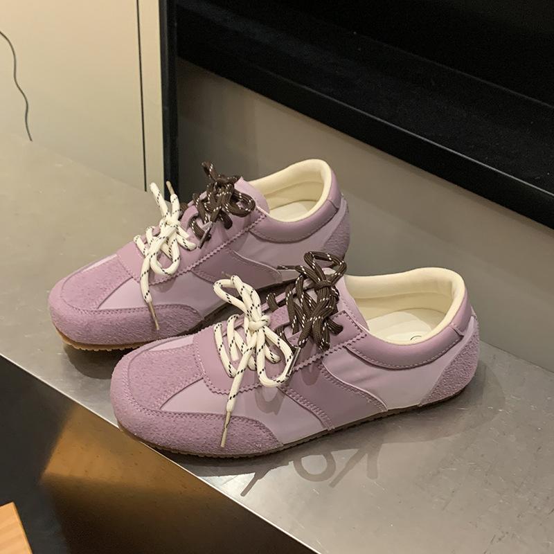 

Туфли Maillard в стиле ретро Dexun женские 2025 года, новые, антибархатные, кожаные, с плоской подошвой, показывающие ноги, маленькая пара шнурков, спортивная обувь Forrest Gump 40