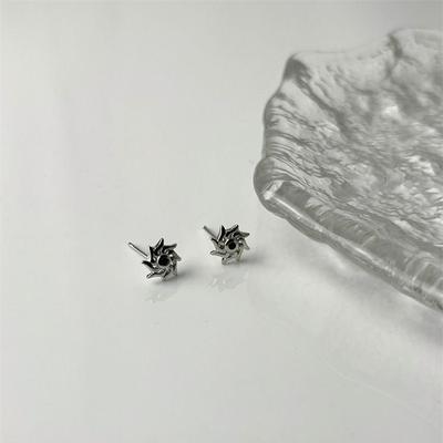 Sun Stud Earrings Men's and Women's Earrings Trend Personality Single Cold Wind Street Fashion Temperament Jewelry