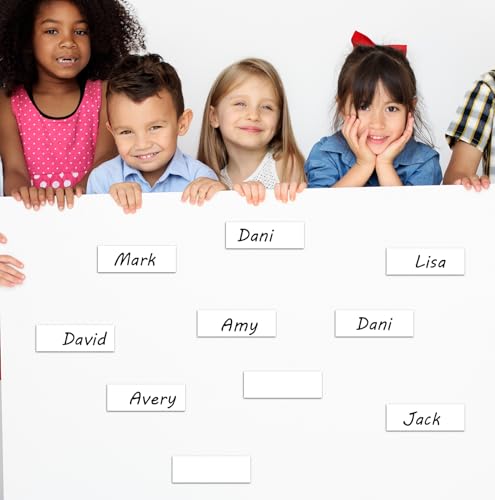 60-Pack Magnetic Nameplate Labels, 1.5mm Thick, Magnetic Whiteboard Sheets, Reusable, Ideal for Offices, Schools, and Schedule Management. White.