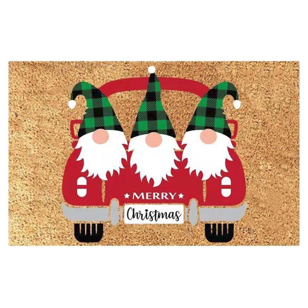 Christmas Gnome Entrance Doormat Cartoon Dwarf Welcome Mat Entrance Carpet  Indoor Outdoor