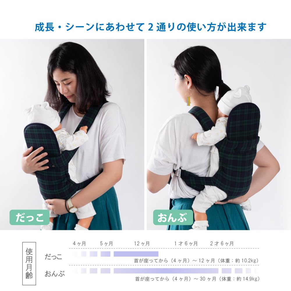 Traditional baby green check perfect for carrying your Perfect for and SG and Perfect for housework and Product carrier, pattern, baby. daycare,