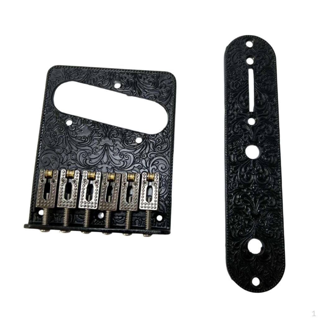 6 String Electric Bridge Plate with 2 Dome Buttons Heavy Duty Replacement Parts