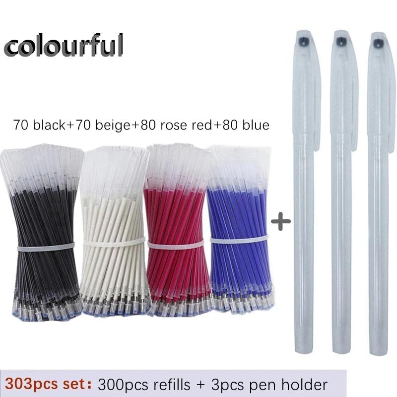 100/300pcs Heat Erasable Pens High Temperature Disappearing Fabric Marker Pen for Patchwork Fabric PU Leather Sewing Tool Hopk