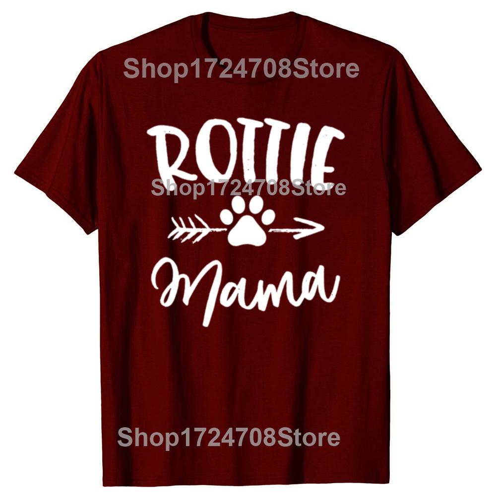 Lustige Rottweiler Hund Grafik T-Shirts Herren Damen Mode Lässiges T-Shirt 100% Baumwolle Locker Übergröße Rottle Mama T-Shirt