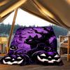1pc Spooky Pumpkins Throw Blanket Polyester Fiber, Lightweight Flannel, Soft & Warm, All Season Use for Outdoor, Camping Digital Print