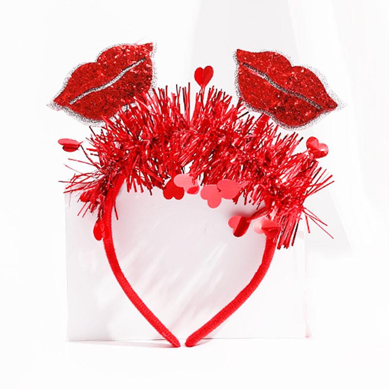 Valentine's Day Red Heart Headband Hair Clip - Wedding & Party Photo Prop