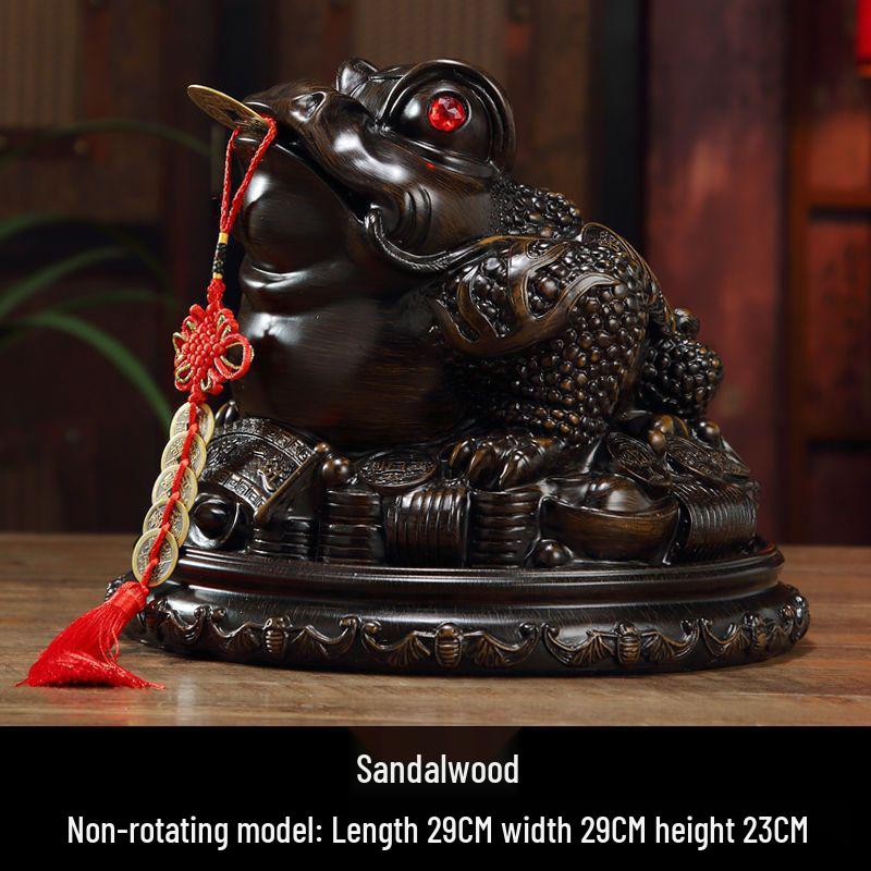 Large Golden Lucky Toad Figurine for Living Room, Office, or Wine Cabinet Decor