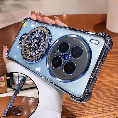 Gyro držák na telefon Pouzdro Pro Vivo X200 mini X200S X100 X100S Pro Ultra fundas Průhledný Nárazuvzdorný Pokovený Kryt na telefon