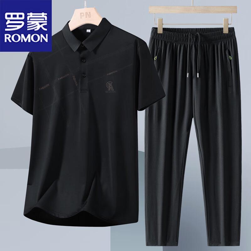 ROMON Men s Summer Casual Quick-Dry Sport Two-Piece Set XL