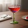 Crystal Petal Shaped Wine Glasses French Style Tall Foot Wine Cup Elegant Flower Shape Goblet  Bar