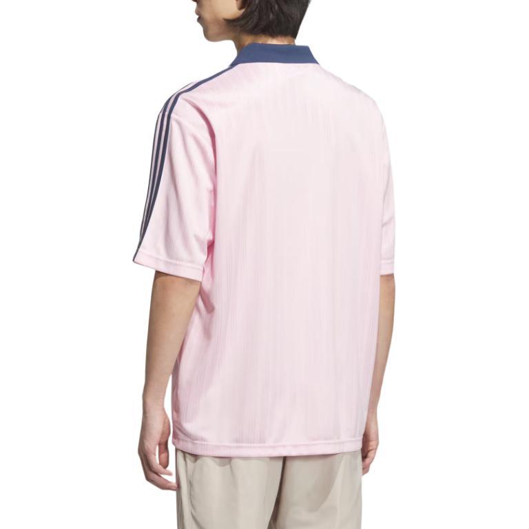 adidas Originals Logo Kleurblok Streep Losse Pasvorm Korte Mouw T-shirt Heren Tops Roze JX8982