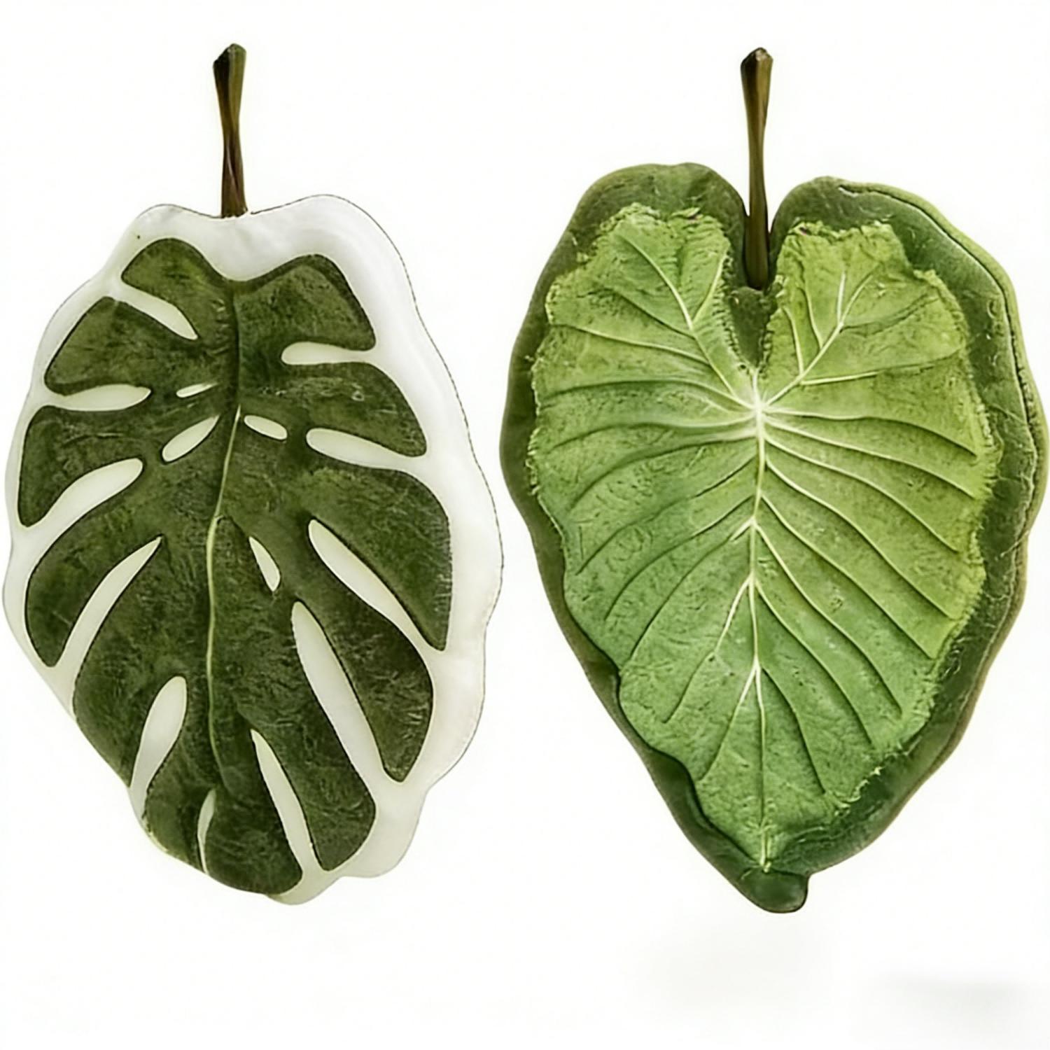 

Set of 2 Leaf-Patterned Kitchen & Bath Towels, Highly Absorbent Soft Towels for Bathroom, Kitchen and Dining Room Decor світло-зелений колір