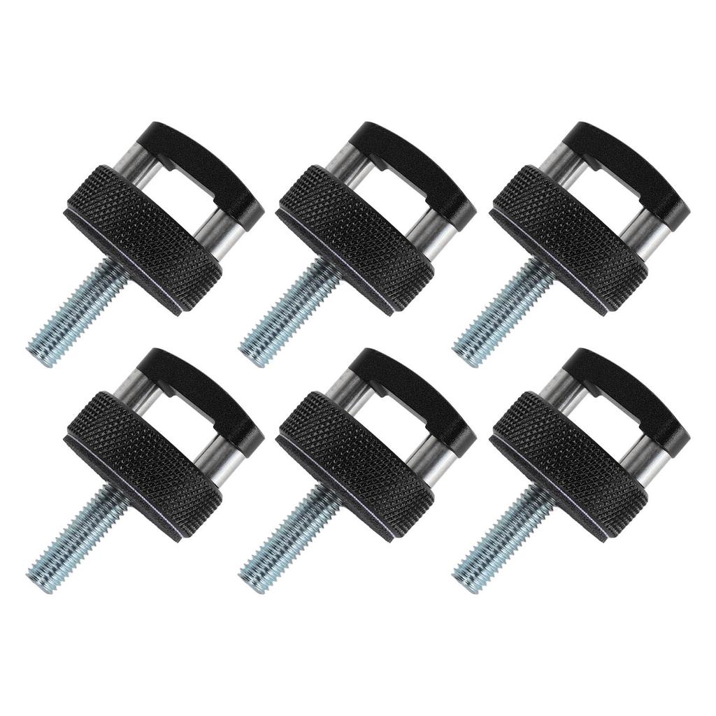 6pcs Quick Removal Thumb Screw Steel Billet Aluminum D Ring Design Hardtop Bolts for Wrangler JK JT 2007 to 2018 Black