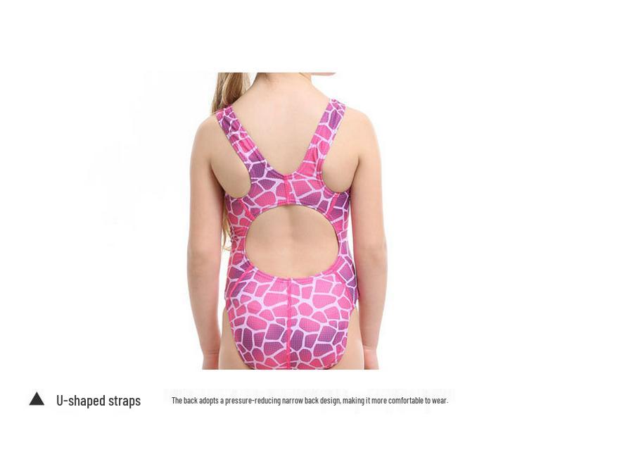 Girl's Cute Korean-Style Princess One-Piece Swimsuit for Swimming Training