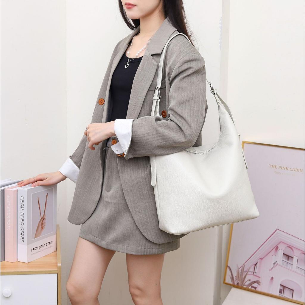 Cowhide Large Bag, Soft Leather Shopping Bag, Popular Fashion Shoulder Messenger, Practical Soft Leather Handbag