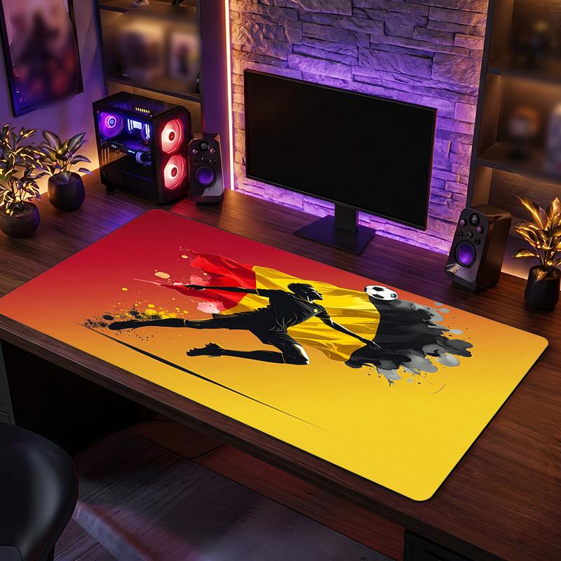 Belgium Football Crest Mouse Pad, Extended Non Slip Rubber Desk Mat for Gaming Office Laptop Fan Gift