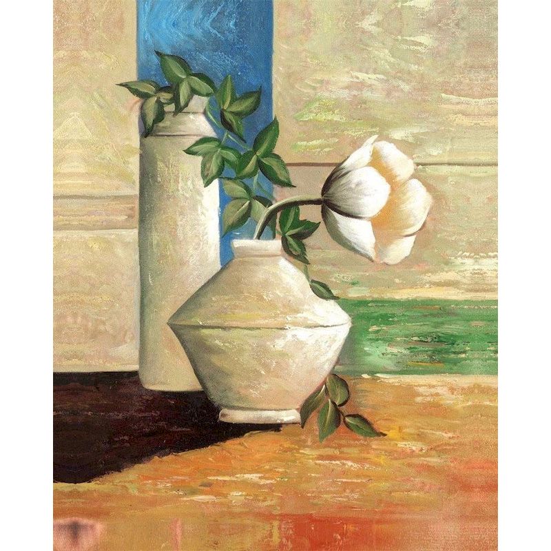 

GATYZTORY Oil Painting By Numbers For Handicrafts Windowsill Flowers Diy Set Gift Wall Decoration Handpainted Painting Decors 30x20cm no frame світло-зелений колір