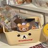 Rilakkuma Cartoon Storage Basket Multifunctional Kawaii Desktop Organizer Stationery Handcraft Stickers Cute Notebook Supplies