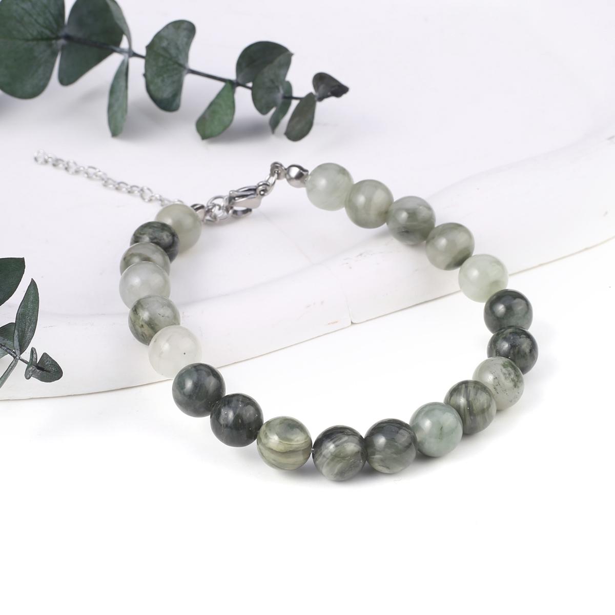 

Новый стильный женский браслет, натуральный камень, флюорит/агат/розовый кварц/унакит, бусины 8X8 мм, подвески для женщин, подарок на день рождения Gr-Flash Labradorite