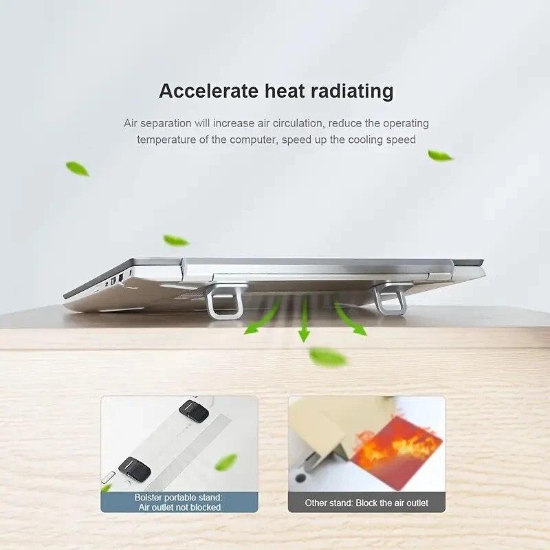 2PCS Portable Self-Adhesive Mini Laptop Stand Invisible Computer Keyboard Stand for Desk, Laptop Feet Compatible with MacBook