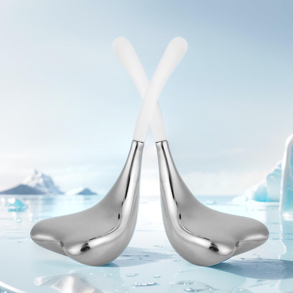 Facial Massage Cryo Spoon Facial Skin Care Ice Globes Stainless Steel Cooling Spa Globes Ice Globe Roller 2-in-1 for Face Beauty