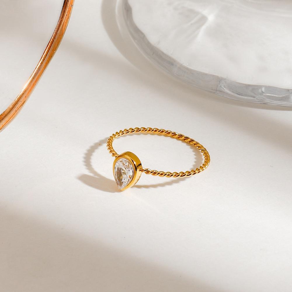 3pcs 18K Gold Color Plated Ribbed Sun Geometry Ring Stainless Steel Stackable Ring  Jewelry Gift