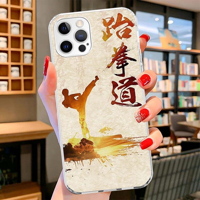 Kungfu Taekwondo Cover Phone Case For iPhone 16 17 Air 15 14 Pro Max 16E Phone Case 13 Mini 12 11 7 SE 8 Print Pattern Fit Cases