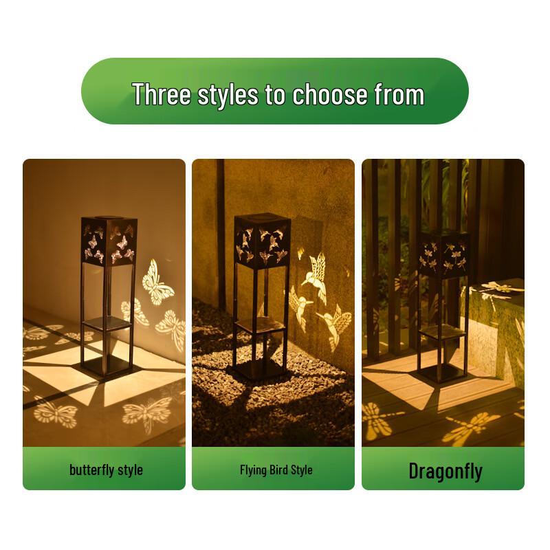 Nufeng New Chinese Solar Butterfly Garden Trellis Light
