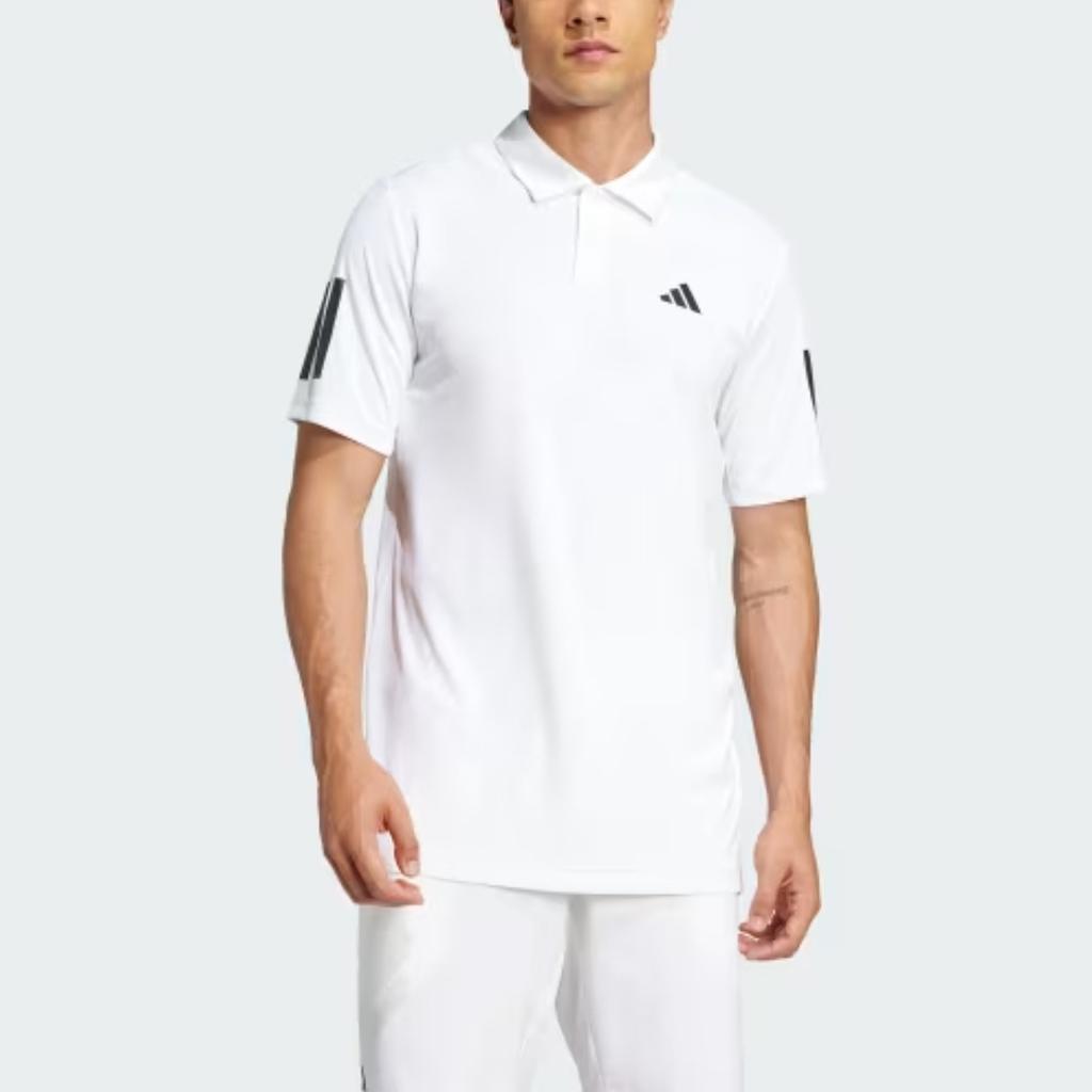 adidas Club 3-Stripes Polo Shirt White Men Streetwear JE0412