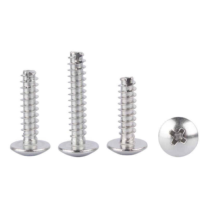 304 Stainless Steel Self-Tapping Screws: Large Flat Head, M2-M5, Cut Tail, Flat/Milled Tail Options