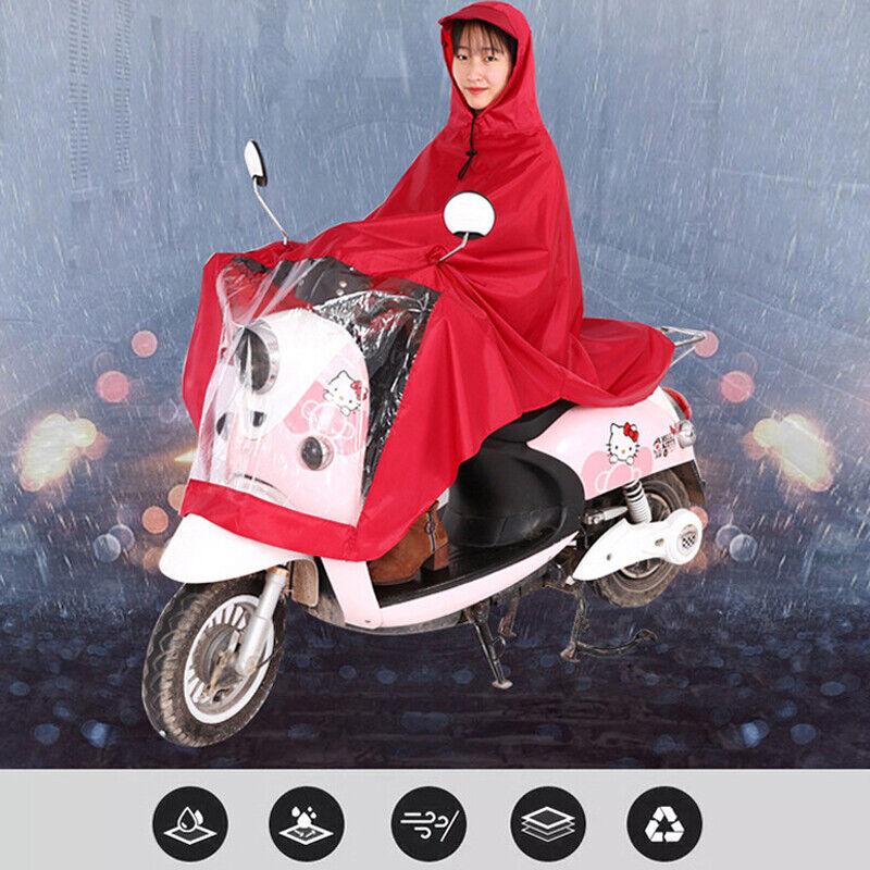 Universal Electric Vehicle Raincoat PVC Hooded Poncho Blue/Red/Purple125 X 114 X 138 Cm