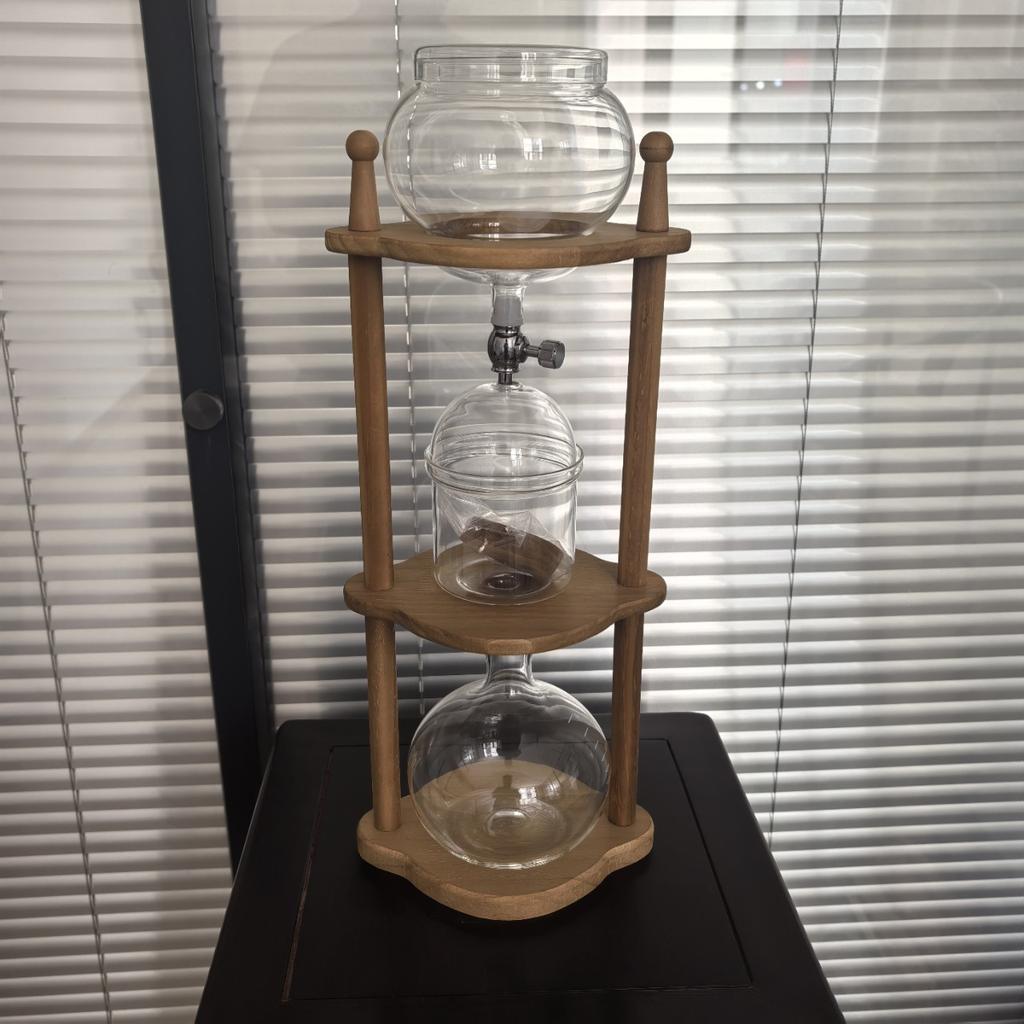 Caffettiera a goccia per caffè ghiacciato a tre strati, per uso domestico, in vetro, per tè preparato a mano, caffè ghiacciato, drip, cold brew