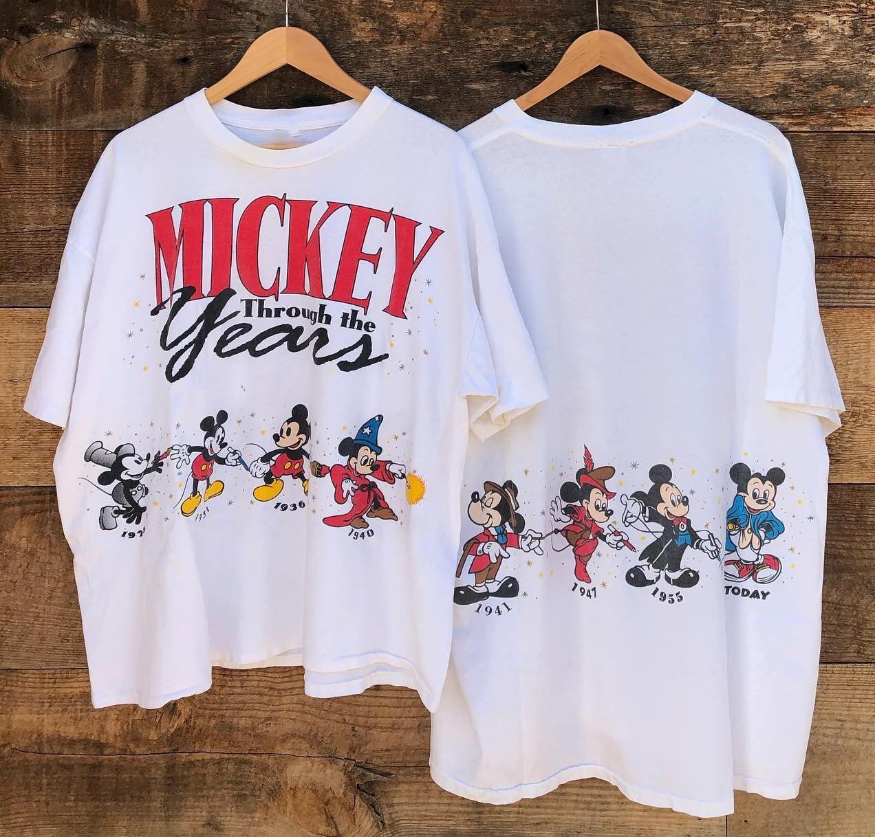 НОВАЯ футболка Comfort Colors 1990-х годов Disney Through the Years Микки Маус Перепечатка M
