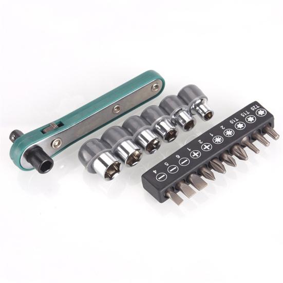 1/4 Screwdriver 17Pcs Mini Rapid Ratchet Wrench Rod 6.35 Quick Socket Tool Bit