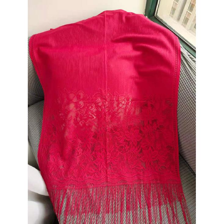 

Шали и накидки для официальных вечерних платьев, шарфы для женщин, мягкие сетчатые накидки с бахромой для вечерних платьев, аксессуары для шалей с кружевной бахромой 63*185cm красный