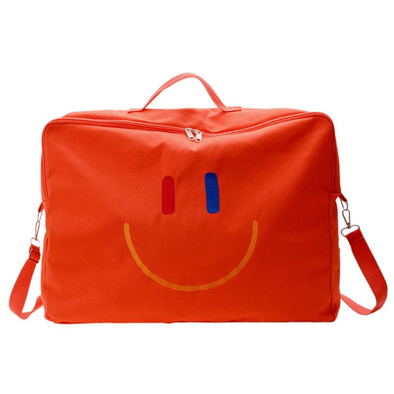 

Trendy Fun Smiley Face Canvas Tote For Kids Perfect For Kindergarten And Storage помаранчевий