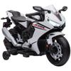 Electric Motorcycle for Children, Honda, 6 V, 3 km/h, Music, Lights, 2 Training Wheels, White