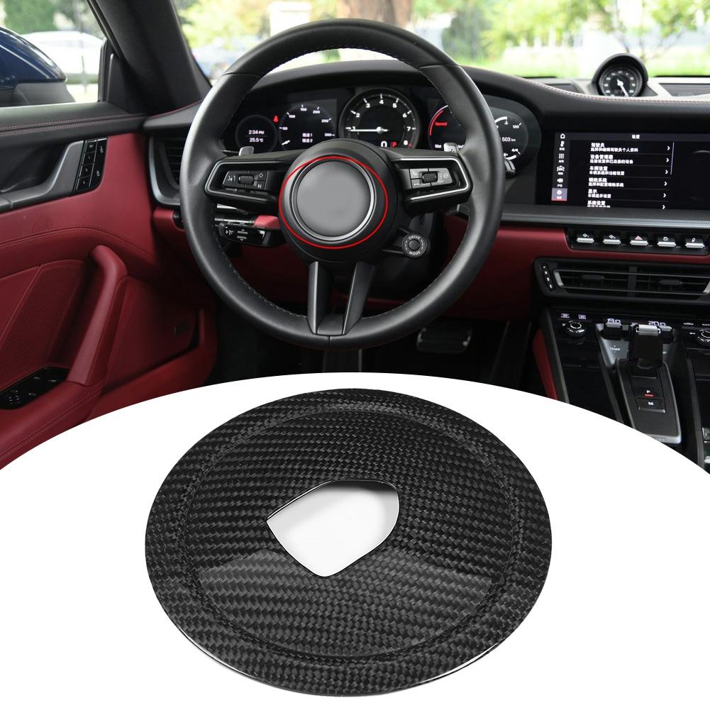 Car Carbon Fiber Steering Wheel Panel Cover Decoration Fit for Porsche 718